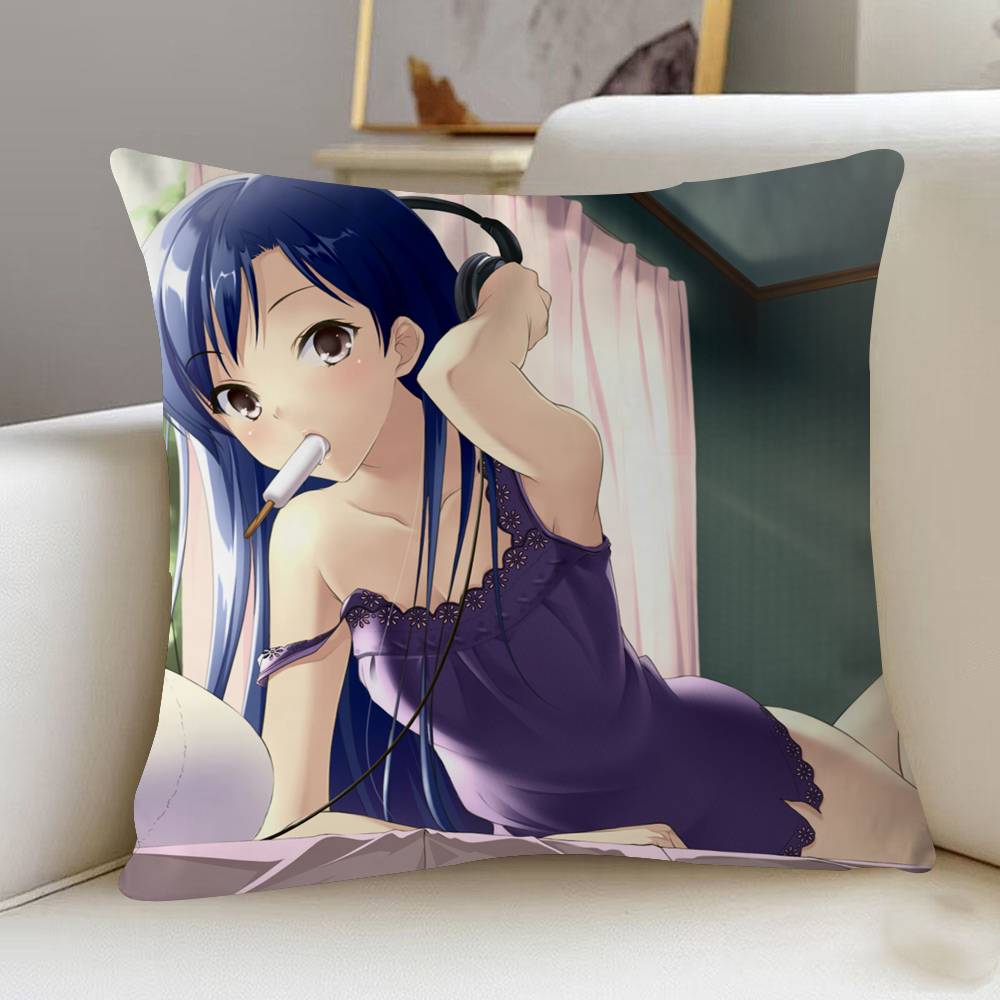 C-Chihaya Kisaragi Anime Cartoon Pillow Cushion Cover Pillowcase Living Room Sofa Home Decor Customized