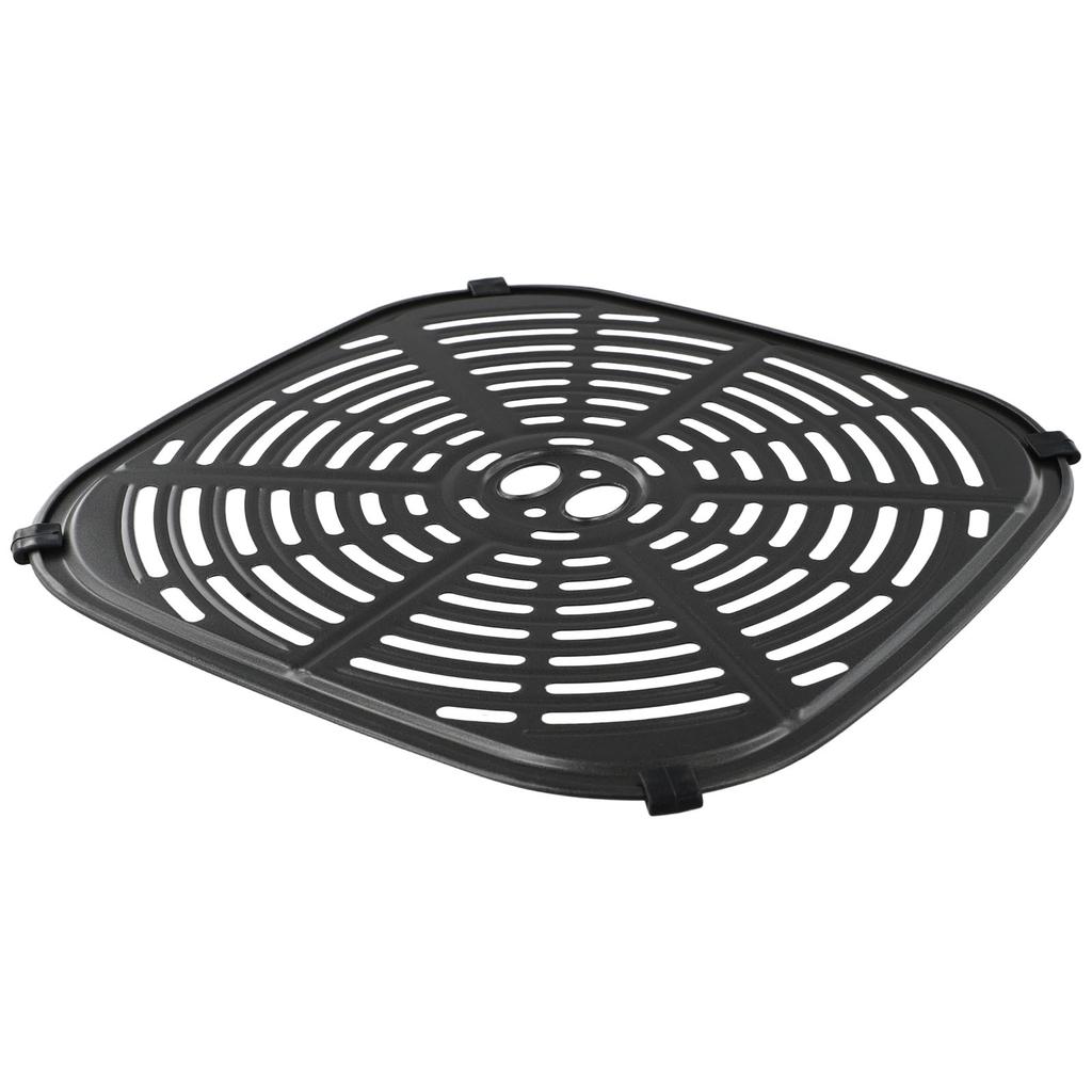 Удобная в обслуживании тарелка для аэрофритюрницы, размер 22,5 см x 22,5 см, удобный дизайн, легко моется, надежный материал, цельная
