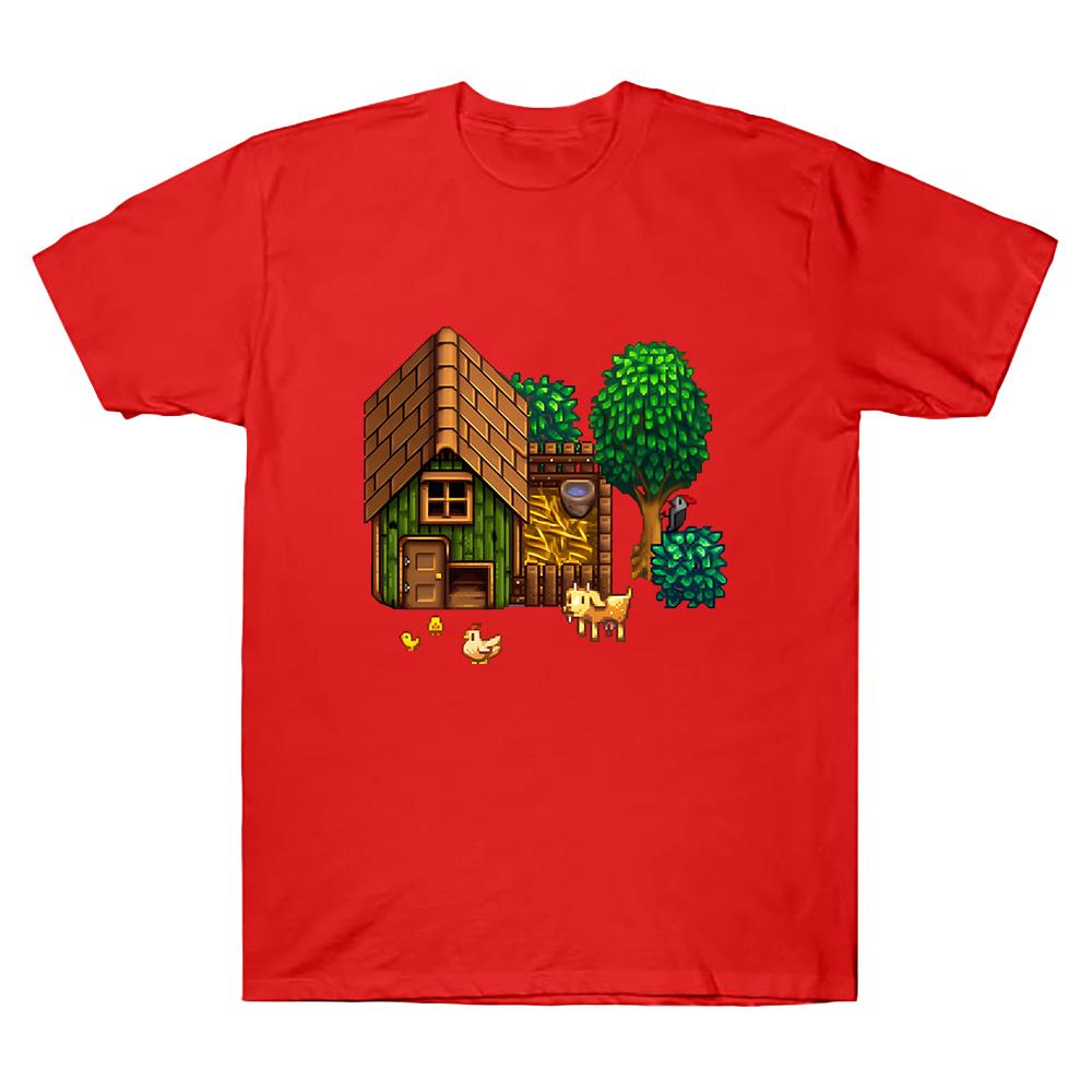2026 SpringSummer Star Lush Grain Story Chicken Coop Fun Game Fashion Print Harajuku Pixel Blocks Mens and Womens TShirts