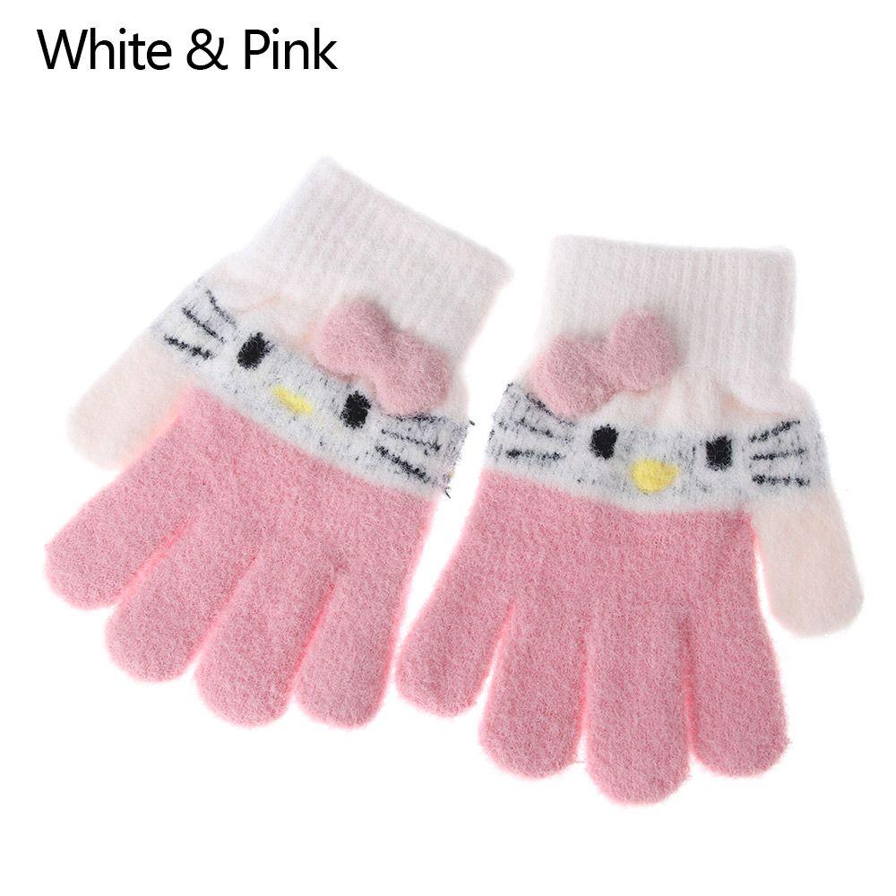 Years Rabbit Wool Soft Children's Gloves Knitted Thermal Gloves Full Finger Mittens Kids Gloves