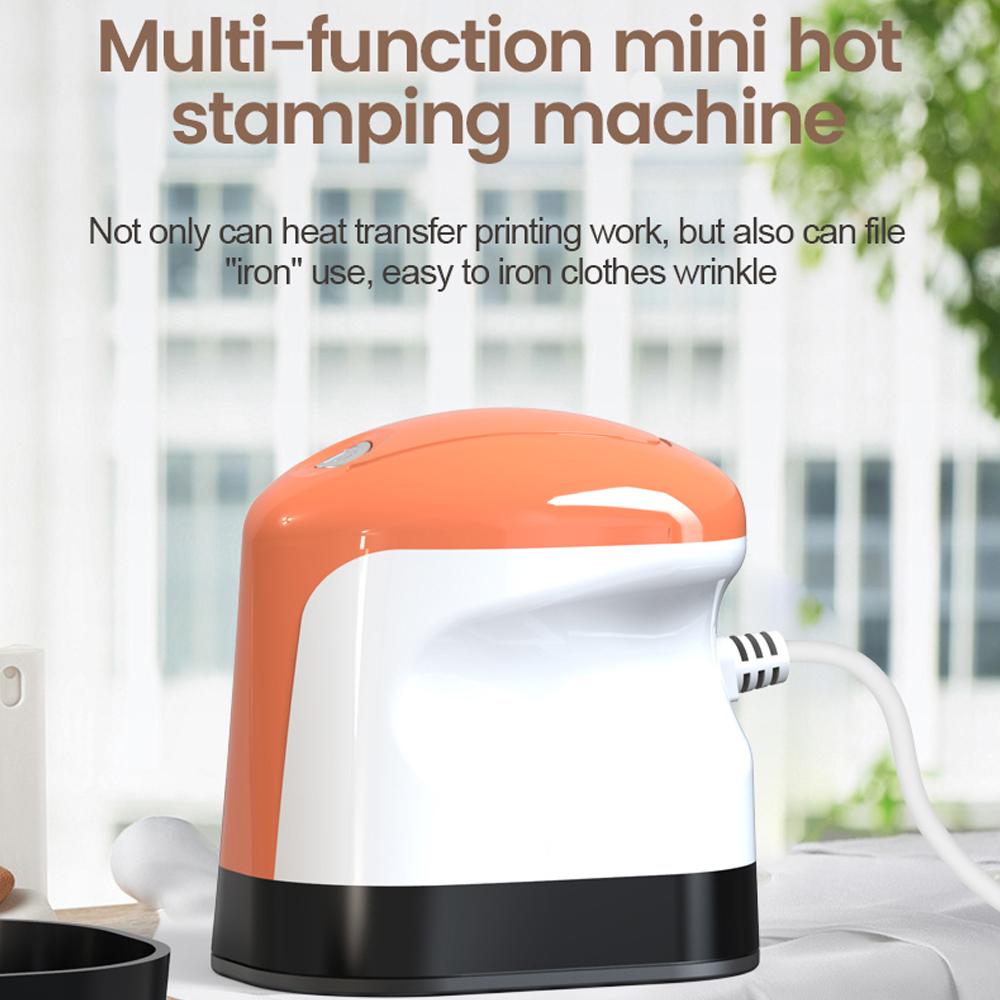 2in1 Mini Electric Iron Hot Press Stamping Machine Cap T-shirt Canvas Bag Cloth DIY Printing Device Thermal Transfer Equipment