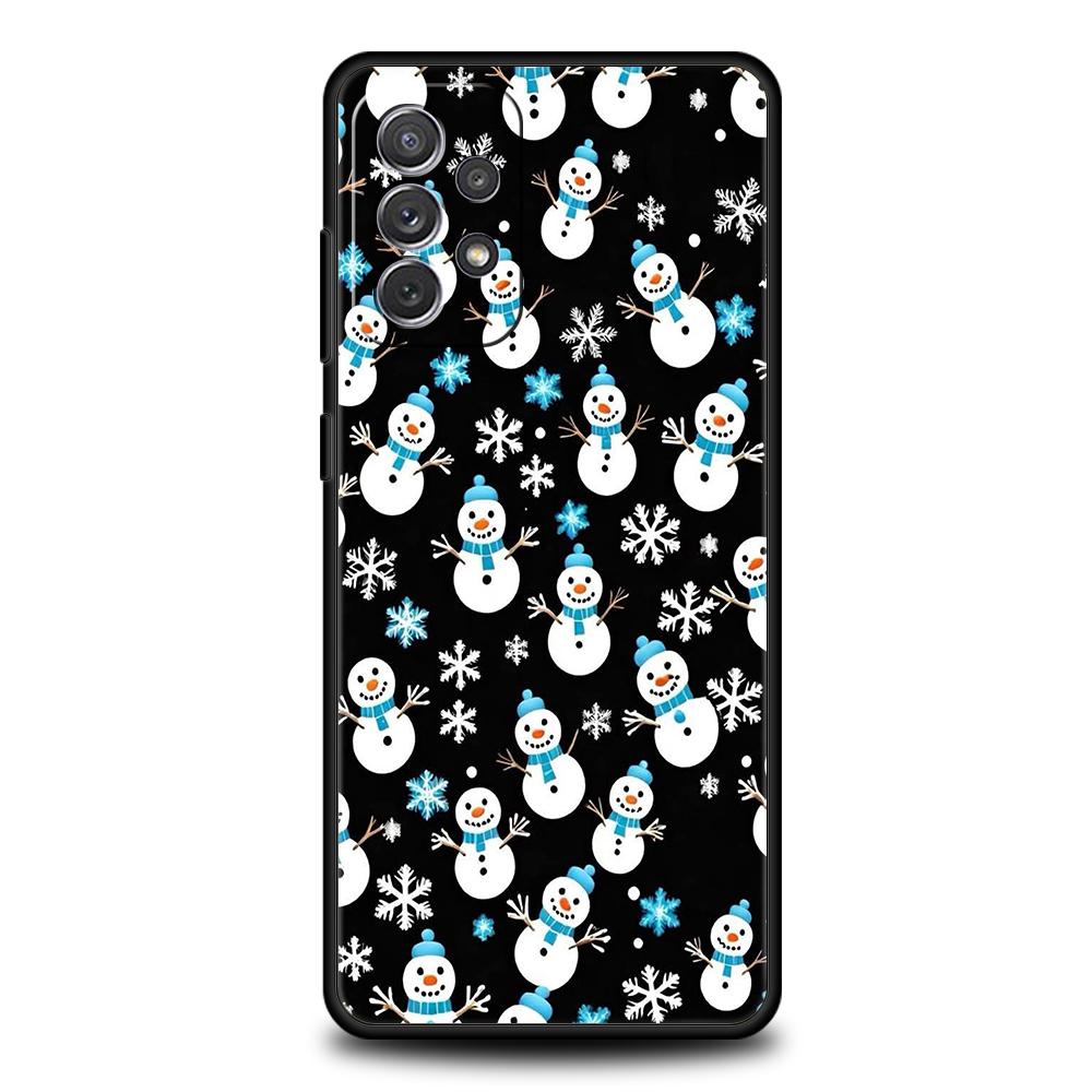 Чехол для телефона Samsung A15 A13 A35 A55 A51 A71 A41 A31 A21S A03S A05 A17 A23 A25 A33 A53 A73 5G A07 4G Cover Мультяшный Рождественский