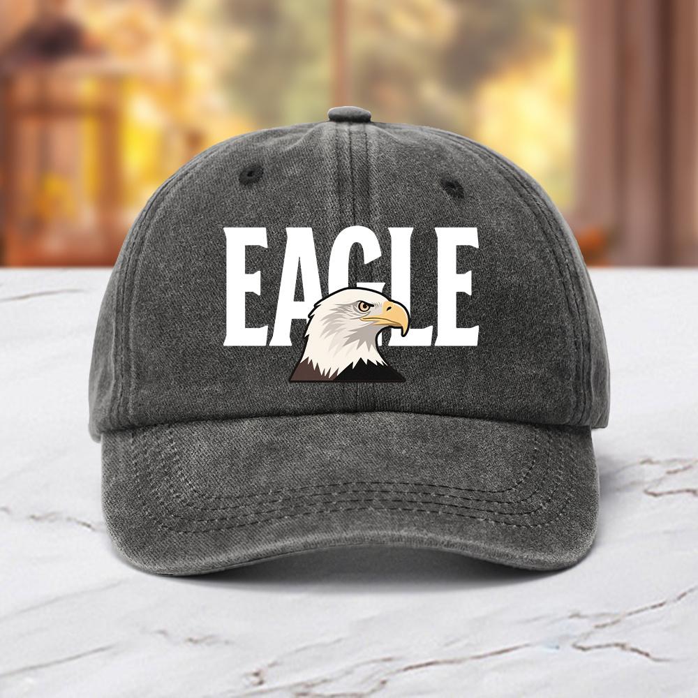 Classic Retro Eagle Head Printed Baseball Cap for Sun Protection and Leisure, Suitable for Outdoor Vacation and Daily Leisure