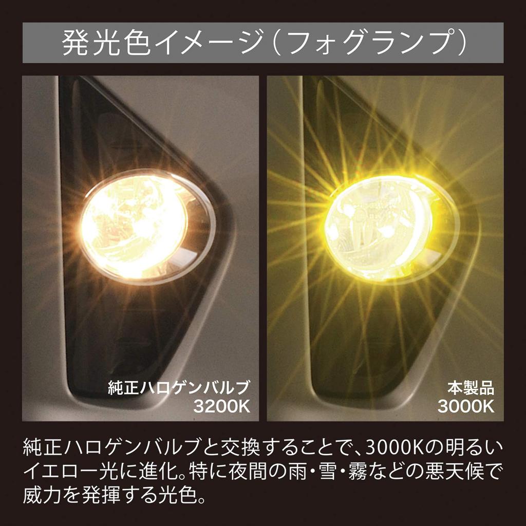 Carmate GIGA F2800 Series H8 H11 H16 3000K LED Car Fog Lamp, Bright Yellow