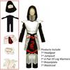 Kids' Cosplay Ninja Outfit For Halloween Full Set With Headgear Jumpsuit Leg Warmers Breastplate And Waistcoat