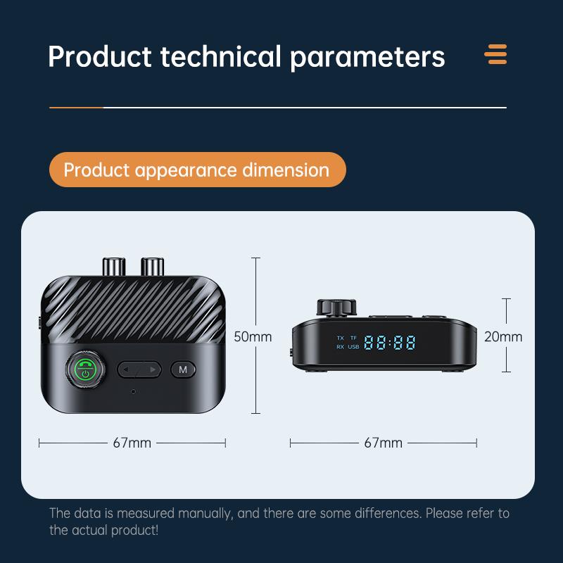 Wireless Bluetooth 5.3 Audio Adapter Receiver Transmitter 3.5MM AUX RCA TF/USB U-Disk Hifi Stereo Music With HD Mic LED Display