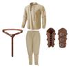 Men's Renaissance Costume Set Medieval Vintage Costume Pirate Shirt And Pants Viking Belt And Accessories Halloween Costume