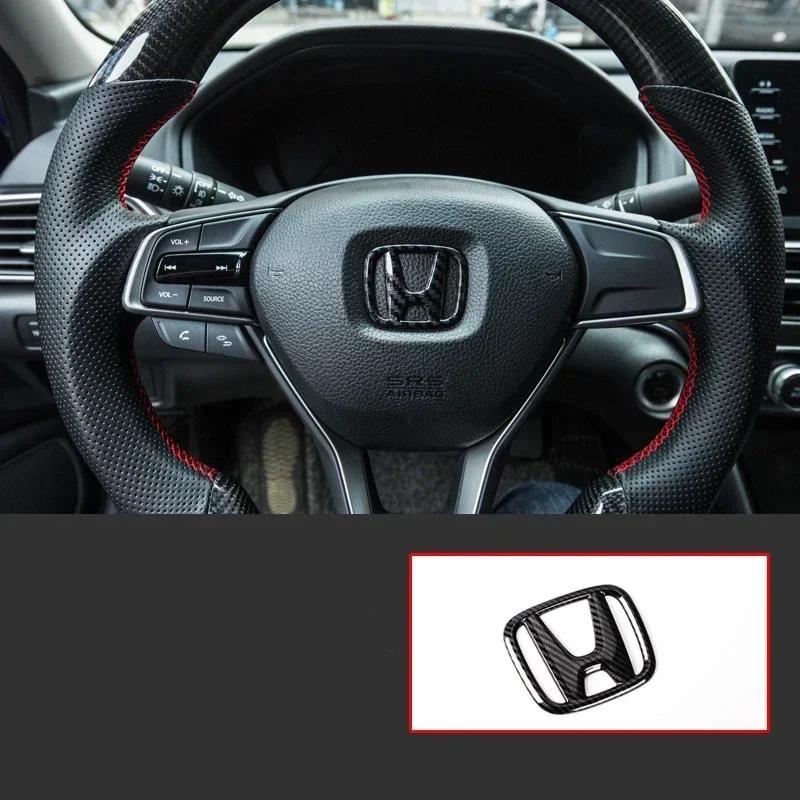 ABS Carbon Fiber for Honda Civic 10th 2016-2020 Inspire Car Front Grille Rear Trunk Steering Wheel Emblem Stickers Accessories