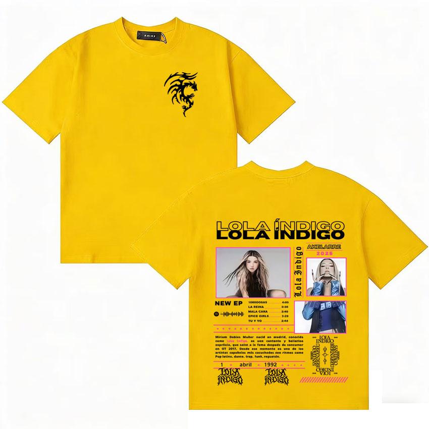 Hot Sale Tops Singer Lola Tour Indigo 2026 Merch Graphic ONeck Tshirt Unisex Women Retro Fashion T Shirts Cotton Short Sleeve Tees