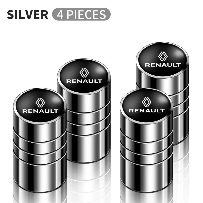 2026 Hot For Renault Interior Stickers 4PCS Car Tire Hub Valve Cover Metal Aluminum Metal Dust Cover Auto Accessories For Renaul