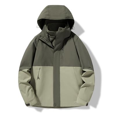 Осенне-зимняя флисовая толстая куртка для мужчин и женщин, ветрозащитная теплая флисовая подкладка, съемный комплект из двух предметов «три в одном»