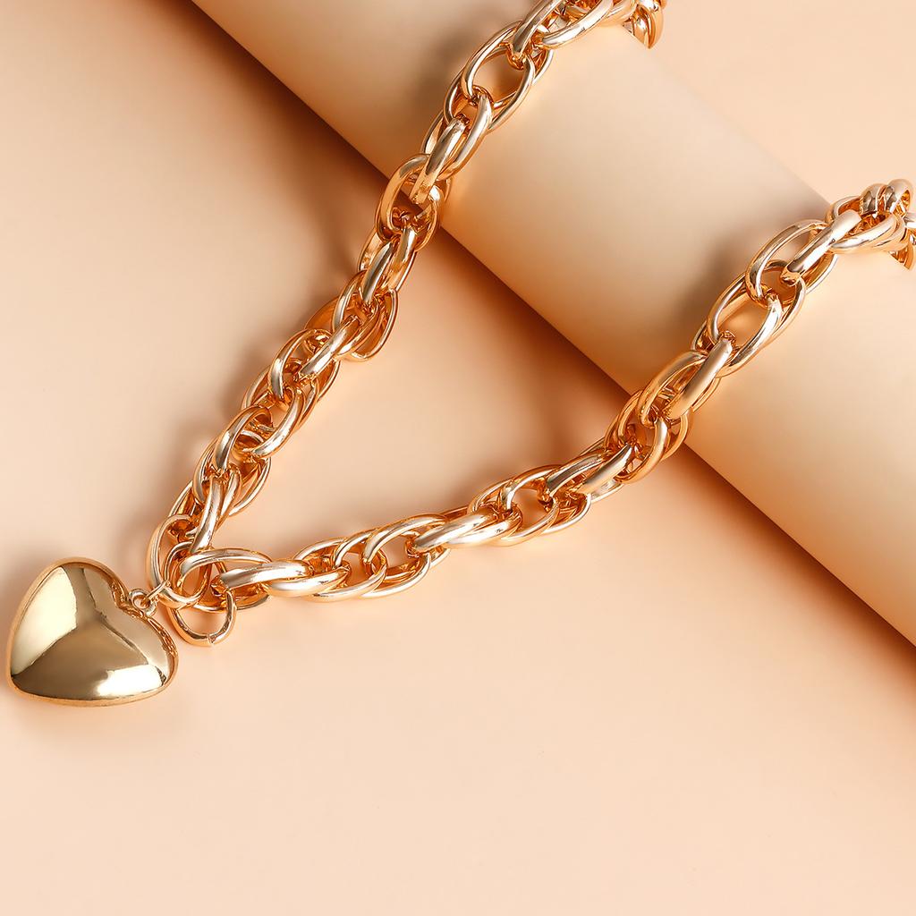 Layered Heart Necklace O Shaped Fashionable Personalities Necklace for Women
