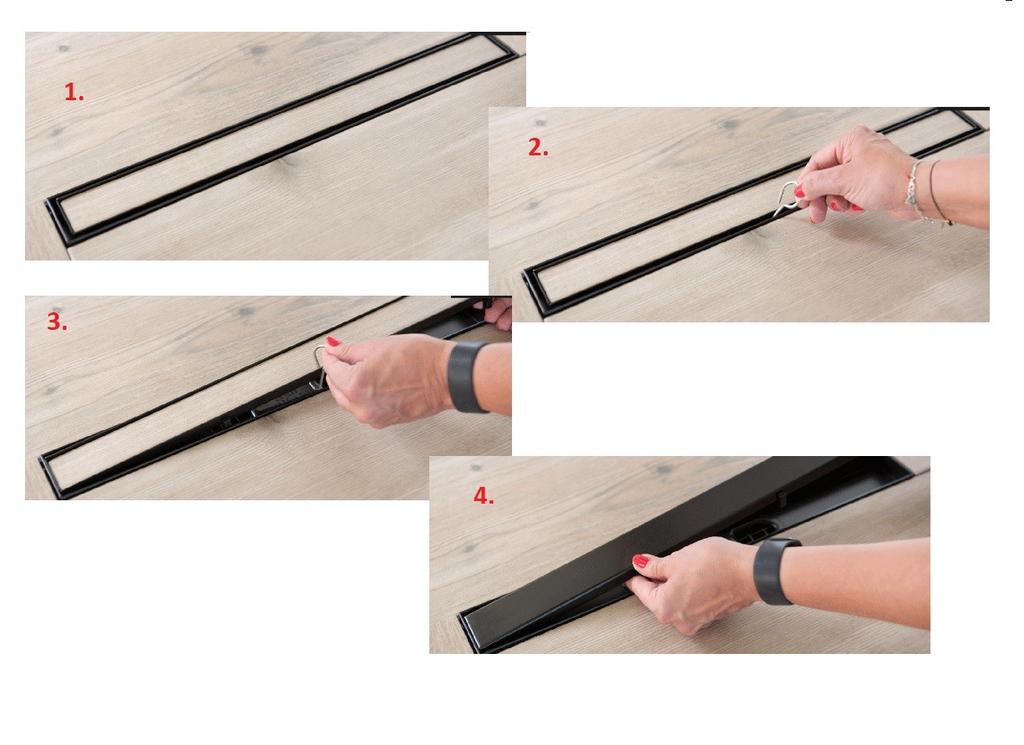 Odpływ Liniowy 70 Cm Niski Basso Czarny