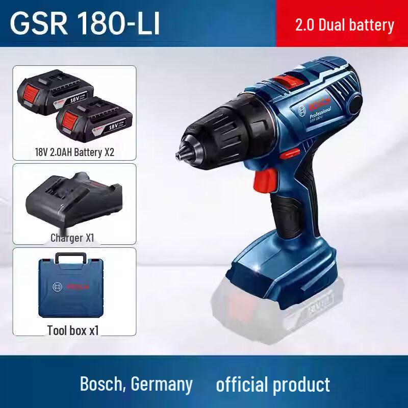 Bosch GSR 180-LI Cordless Electric Drill/Screwdriver CN plug (adapter included)