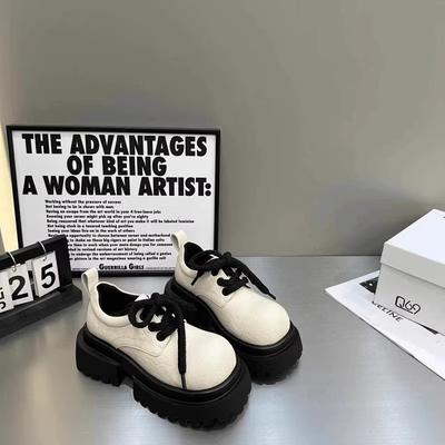 Мода 2024 года, женская осень, новые черные, коричневые, белые туфли на плоской платформе, женские мокасины, шнуровка, одинарные туфли, дизайнерские повседневные кожаные оксфорды