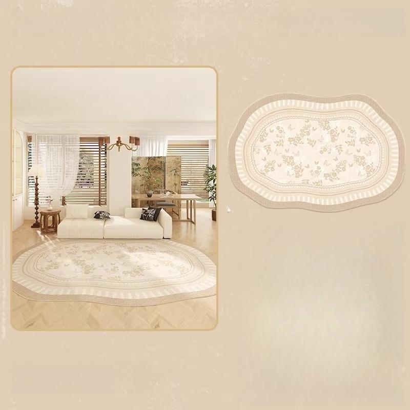 French Style Bedroom Decor Carpet Irregular Shape Carpets for Living Room Thicken Plush Lounge Floor Mat Fluffy Soft Bedside Rug