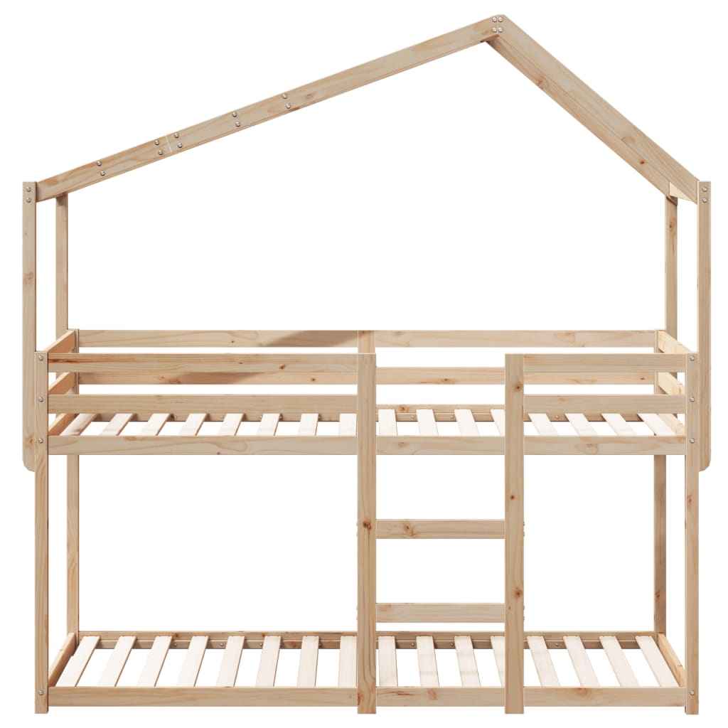 Bunk Bed with Canopy 80x200 cm Solid Pine Wood