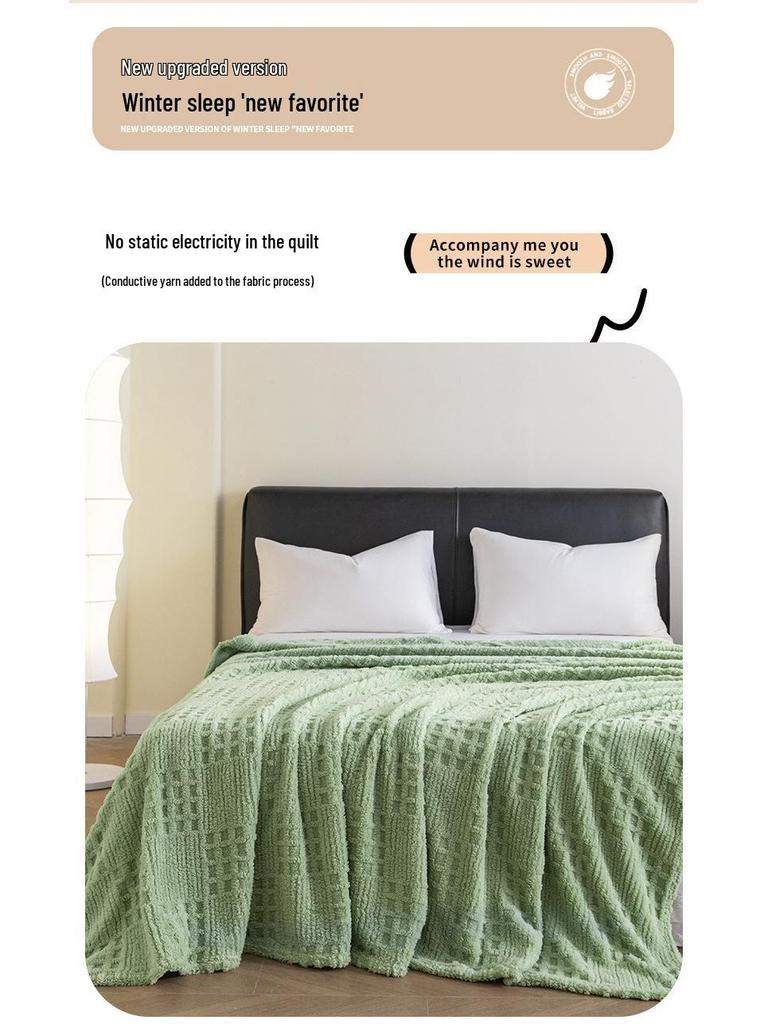 Таффета Однотонное Флисовое Вафельное Жаккардовое Одеяло - Многофункциональное Покрывало и Одеяло для Сна.