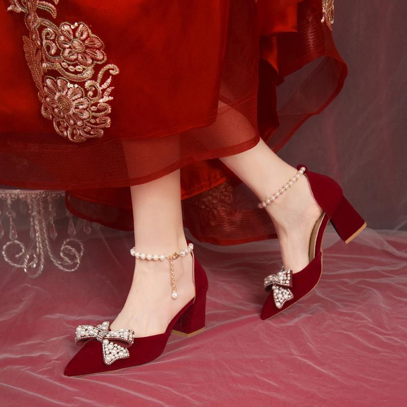 Модные повседневные туфли на каблуке с бантом, туфли с мелким вырезом, 2025, сандалии, женские туфли-лодочки с острым носком, классический стиль, удобные, свадебные, последние, бежевые, африканский носок