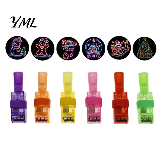 Childrens Party Gift Sets Christmas Finger Projector Light, Mini Patterns LED Toy for Kids, Interactive Play Toys Light Up Ring Projection Xmas