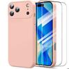 Protective Case - BOOLING - for iPhone 17 Pro Max - Soft Slim Pink Silicone - 2 Tempered Glasses