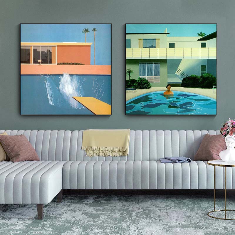 David Hockney Poster Modern Minimalist Art Painting HD Wall Pictures Printed On Canvas Aesthetics for Room Home Decor Unframed