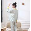 Весна и осень, новые пижамы из ледяного шелка, женские, высококачественные, тонкие, искусственный шелк, с длинными рукавами, с принтом, домашняя одежда, костюм с лацканами