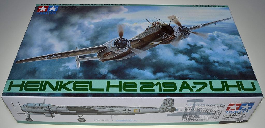 Tamiya 148 Masterpiece Series No.57 German Air Force Heinkel He219 A-7 Uhu Plastic Model TM61057
