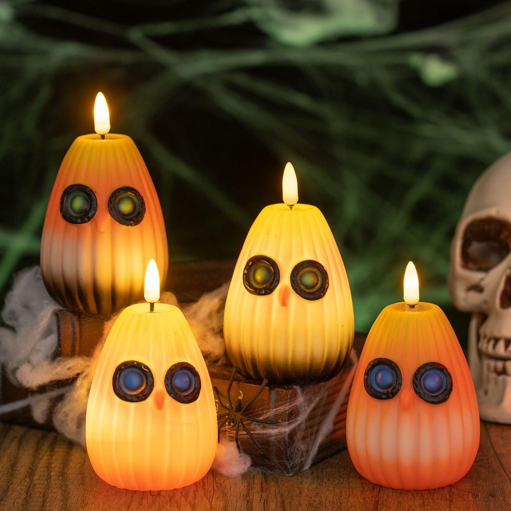Whimsical Owl Candle Halloween Decor Glow-in-the-Dark Night Light