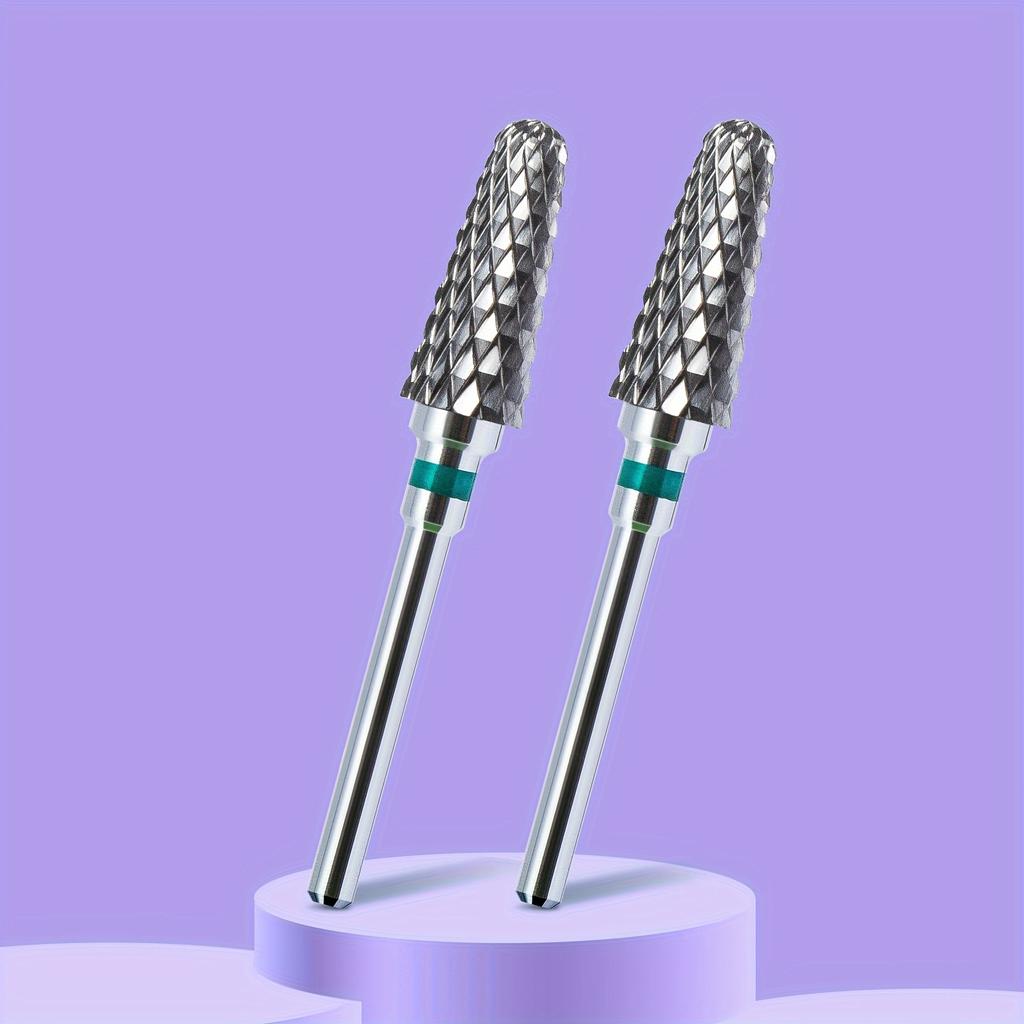 2 ШТ. Фрезы из карбида вольфрама для ногтей, для снятия гель-лака, 3/32 дюйма, пилки для ногтевого искусства, фреза для кутикулы, для маникюра и педикюра