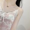 Ice silk sexy pajamas women's lace pure desire wind suspender shorts set erotic underwear seduction print loungewear