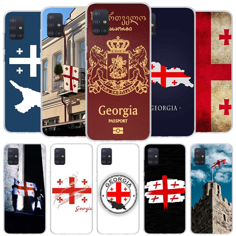 Georgia Flag Cover Phone Case For Samsung Galaxy A12 A22 A32 A52 A72 A02S Phone Case Note 20 Ultra 10 S10 Plus A51 A71 A50S A20S