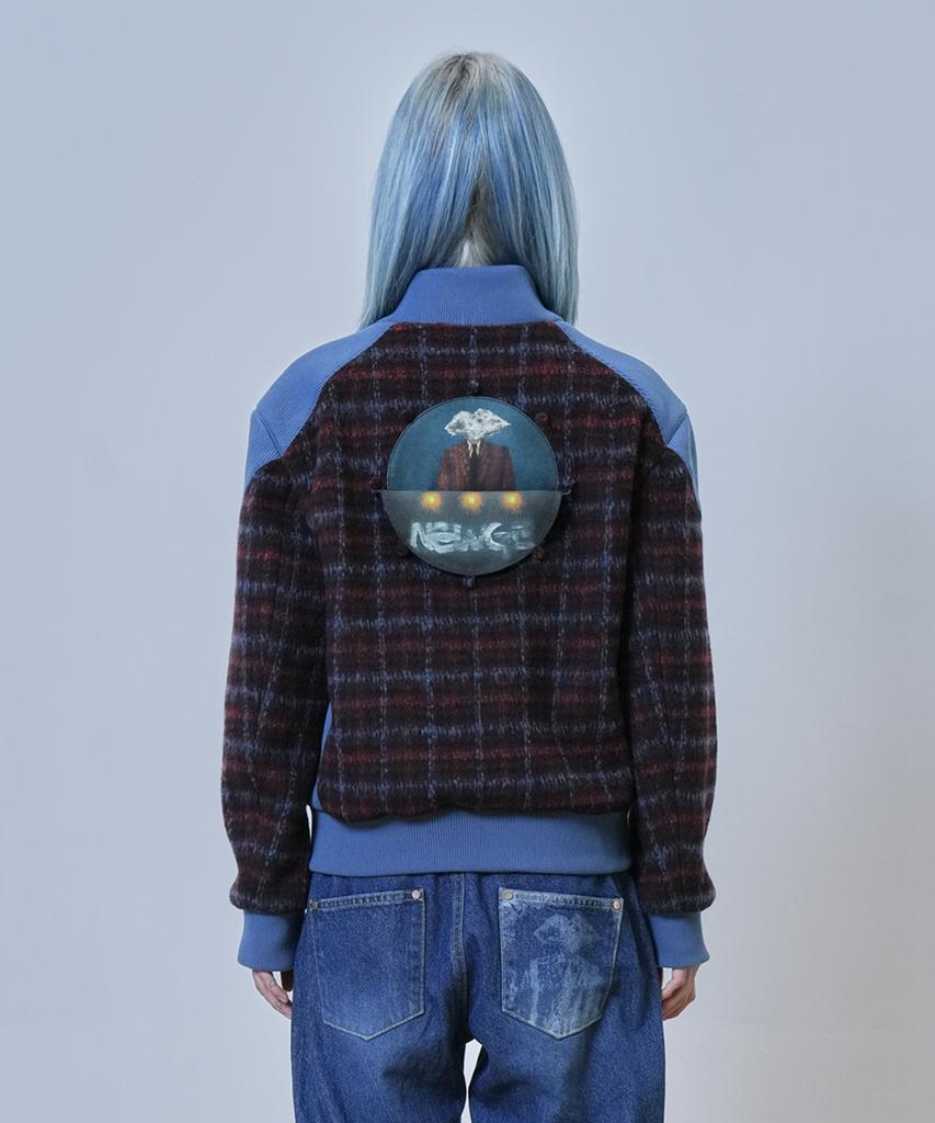 Newge Inside Out Check Jumper (Wine)