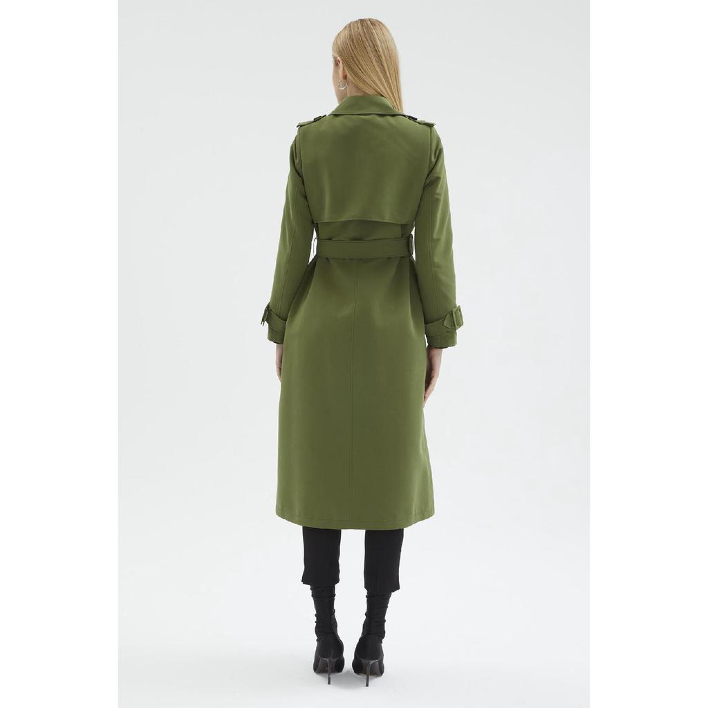 Тренч из норки с воротником и рукавами 12667