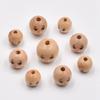 10pcs/20pcs Girl Face Painting Big Round 14mm 18mm 22mm Natural Wood Loose Beads for DIY Crafts Woodcraft Jewelry Bracelet Making Accessories