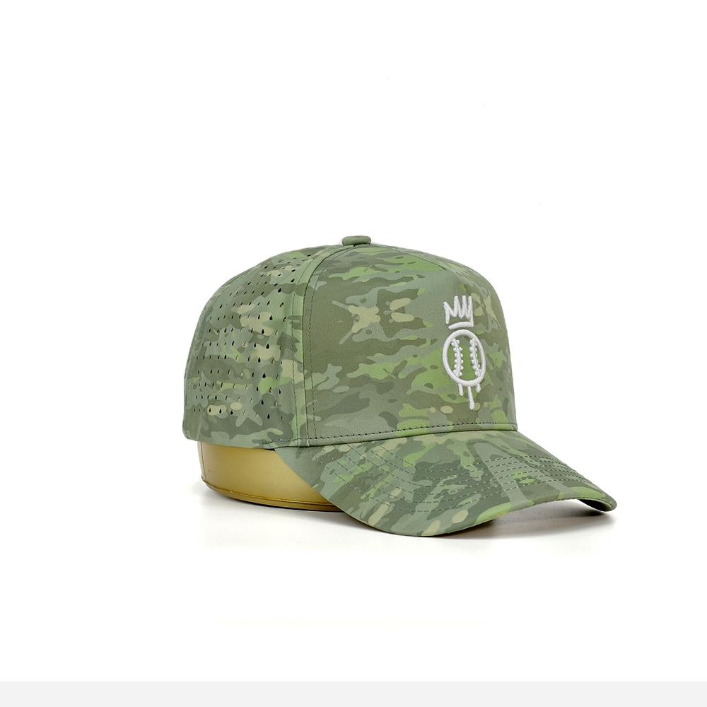 High Quality 5 Panel Nylon Baseball Cap Custom Embroidery Logo Waterproof Gorras Baseball Caps Outdoor Sports Laser Cut Hole Cap