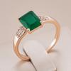 Квадратное Изумрудное Обручальное Свадебное Кольцо для Женщин   Цвет Розового Золота Блестящие Натуральные Цирконы Аксессуары Повседневные Изысканные Ювелирные Изделия