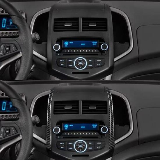 Для Chevrolet Sonic 2012-2016 Наклейка на боковую полосу центральной консоли из углеродного волокна