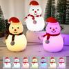 Yousheng Snowman Tap Light Cute Christmas Lamp Rechargeable Silicone Touch Bedside Light Snowman Mood Lighting for Christmas Tree