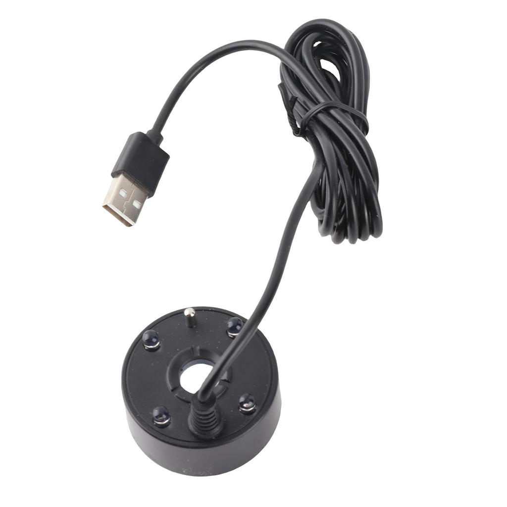 Увлажнитель тумана USB с цветной светодиодной подсветкой 5 В Ультразвуковой распылитель для фонтана, пруда, альпинария, аквариума, раковины Черный