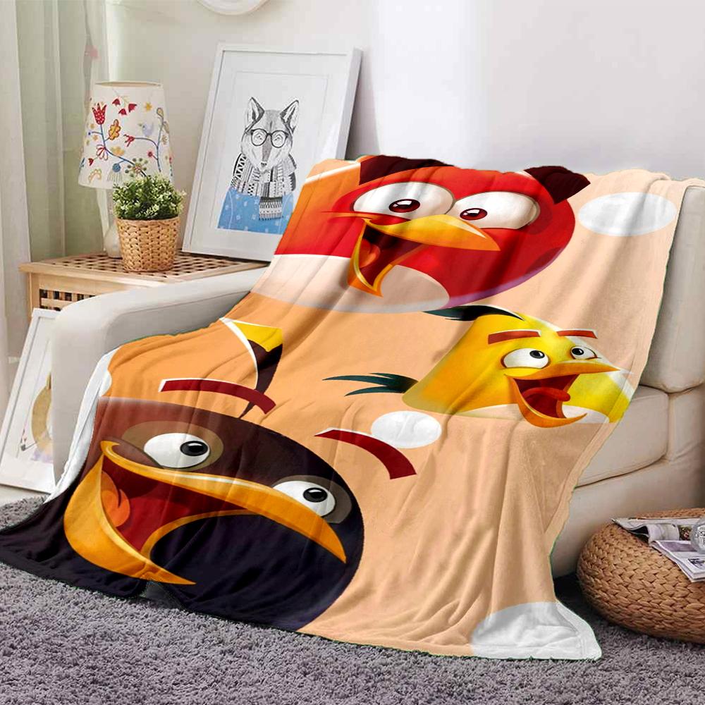 Angry Birds Theme Printed Blanket - Perfect for Couch, Bed, Travel & Outdoor Use | Machine Washable, Cozy & Durable.