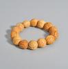 Natural Peach Pit Brain Pattern Handmade Round Bead Bracelet