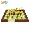 Ovly Farm Seedling Base MOC Vegetable Fruit Parts Set Animals DIY Building Block Kit Kids Gift with Manual Horse Race