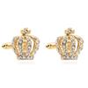 European & American Fashion Elegant Full Diamond Metal Crown Cufflinks for Ladies