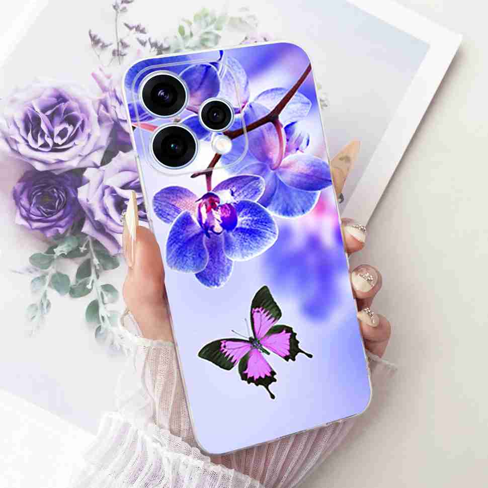 Чехол для Oppo Reno15 5G, цветной, с цветами, из мягкого силикона, задняя крышка для Oppo Reno15 Reno 15 5G CPH2825, корпус телефона, Fundas