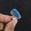 Кольцо с лабрадоритом Кольцо с драгоценным камнем Антикварные ювелирные изделия Кольцо ручной работы Кольцо из стерлингового серебра 925 пробы Регулируемое кольцо Ювелирные изделия из настоящего лабрадорита Подарки для нее