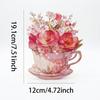 Paper Sculpture Flowers Teacup Greeting Card Surprise Gifts 3D Pop Up Bouquet Card  Mother's Day