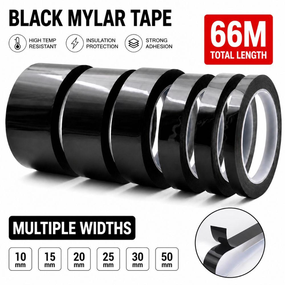 3/5/8/10mm Width Coding Tape Black Adhesive Coded Tape Heat Resist Mylar Tape