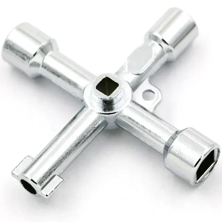 Универсальный ключ 4 в 1 | Практичные строительные ключи пожарной бригады Многофункциональный универсальный крестовой ключ с битой Цинковый сплав