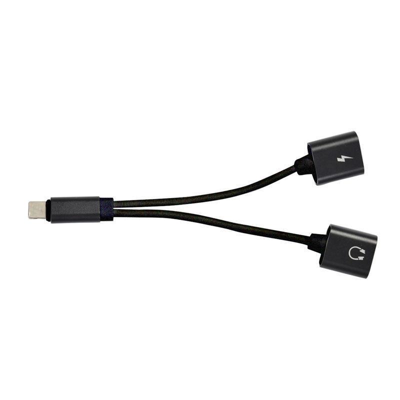 Адаптер 2 в 1 Lightning Двойной Зарядное устройство Аудио Разветвитель Сепаратор Кабель iPhone